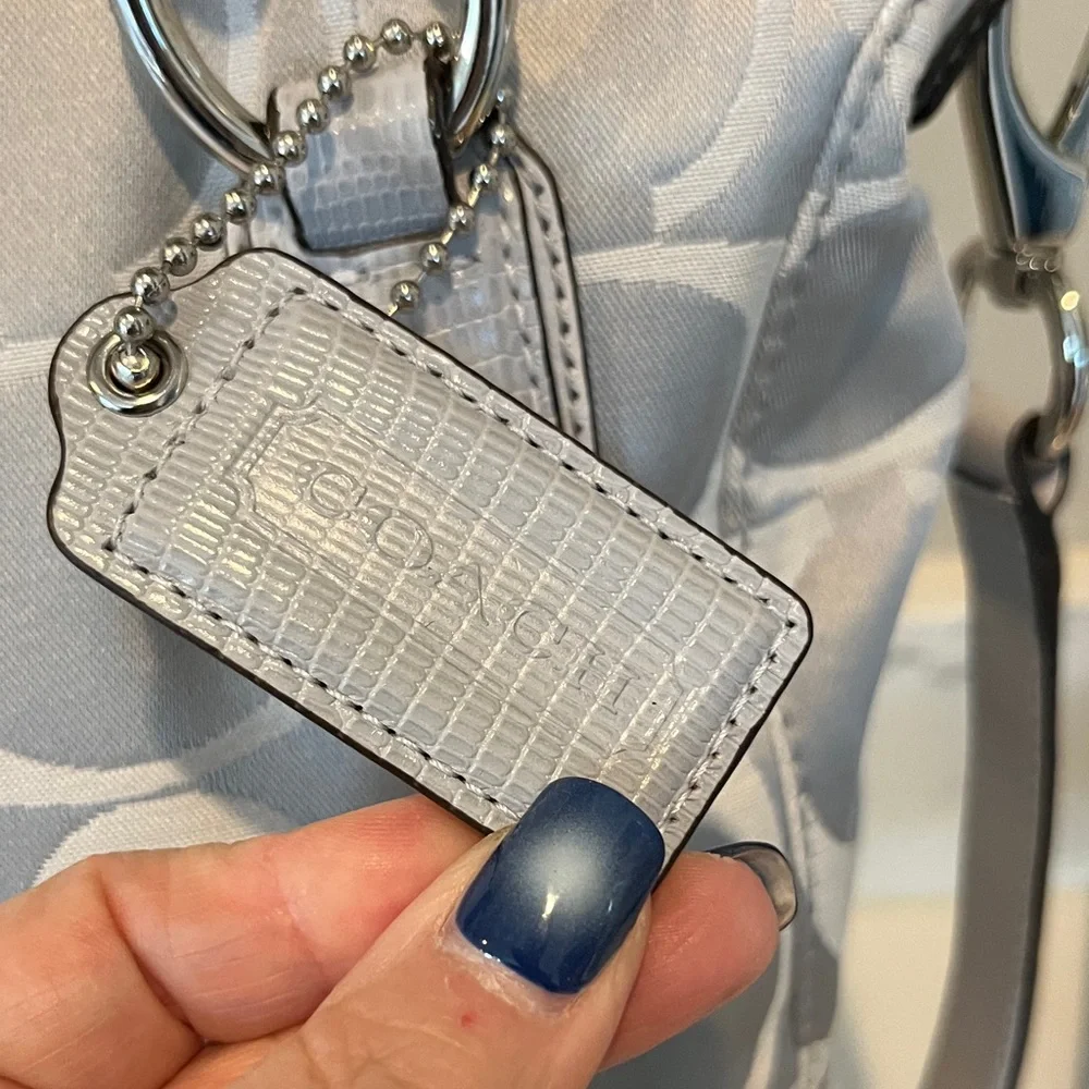 NWOT Coach Silver and Gray Signature Shoulder Bag